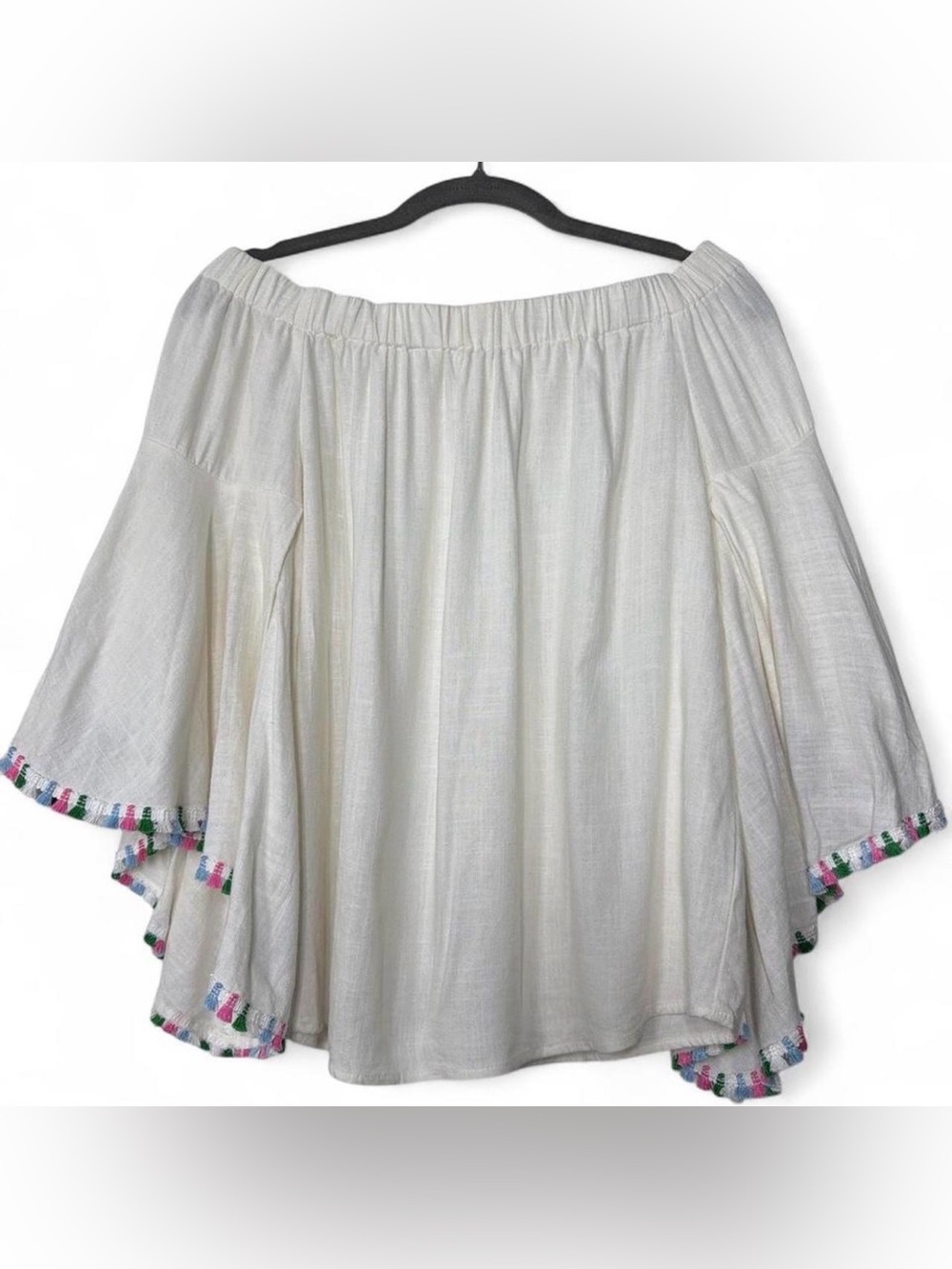 Altar’d State Off Shoulder Linen Blend Bell Sleeve Boho Top S